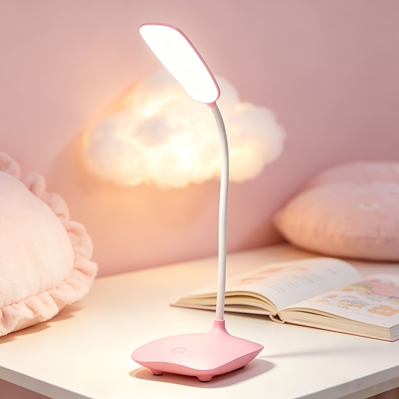 TEMU 1pc Foldable Led Desk Lamp, Office Reading Light, Portable Desk Lamp, Three-level Dimming Usb Charging Touch Switch, With 1200mah Battery In