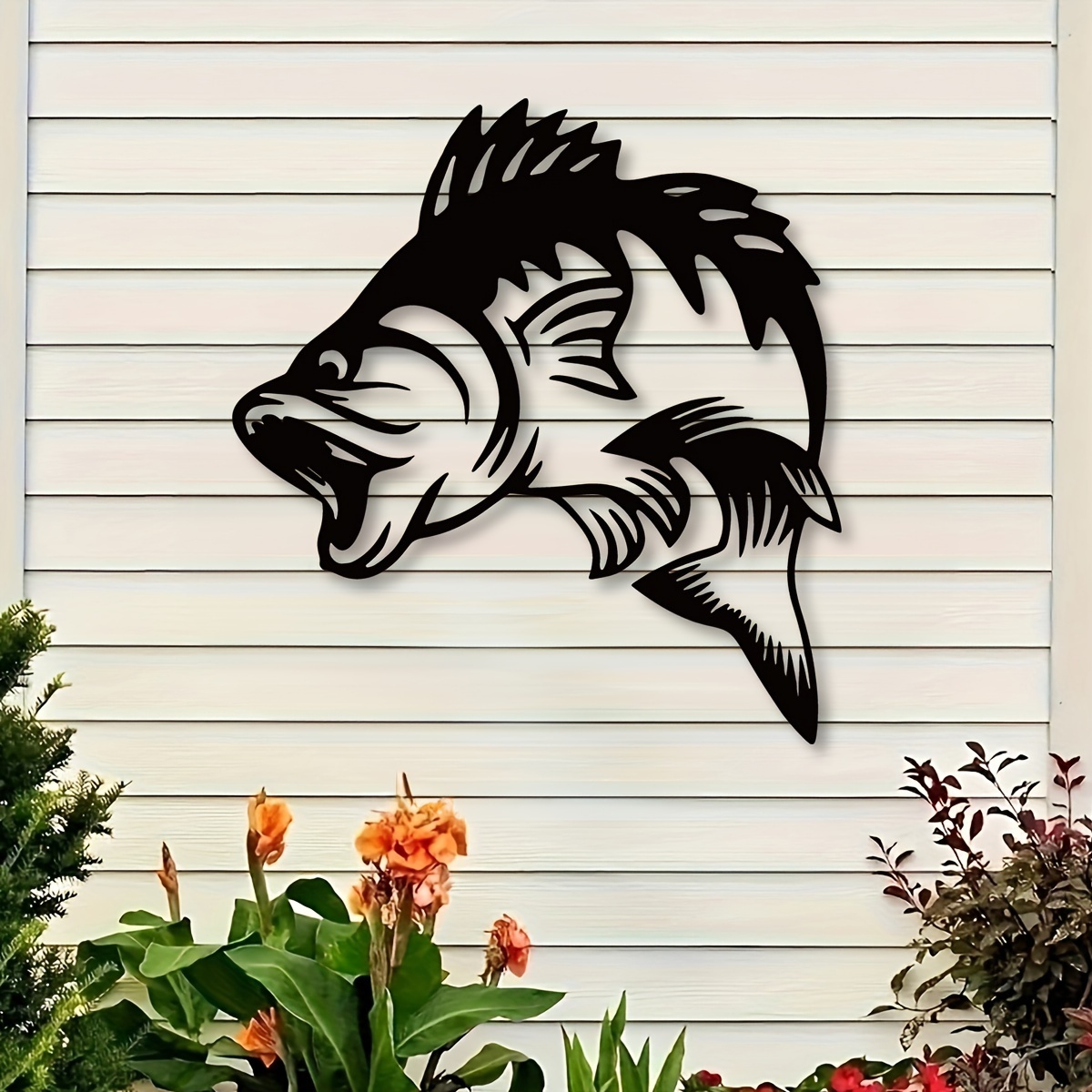 Bass Fish Wall Art Decor Bass Metal Sign Fish Wall Hanging - Temu
