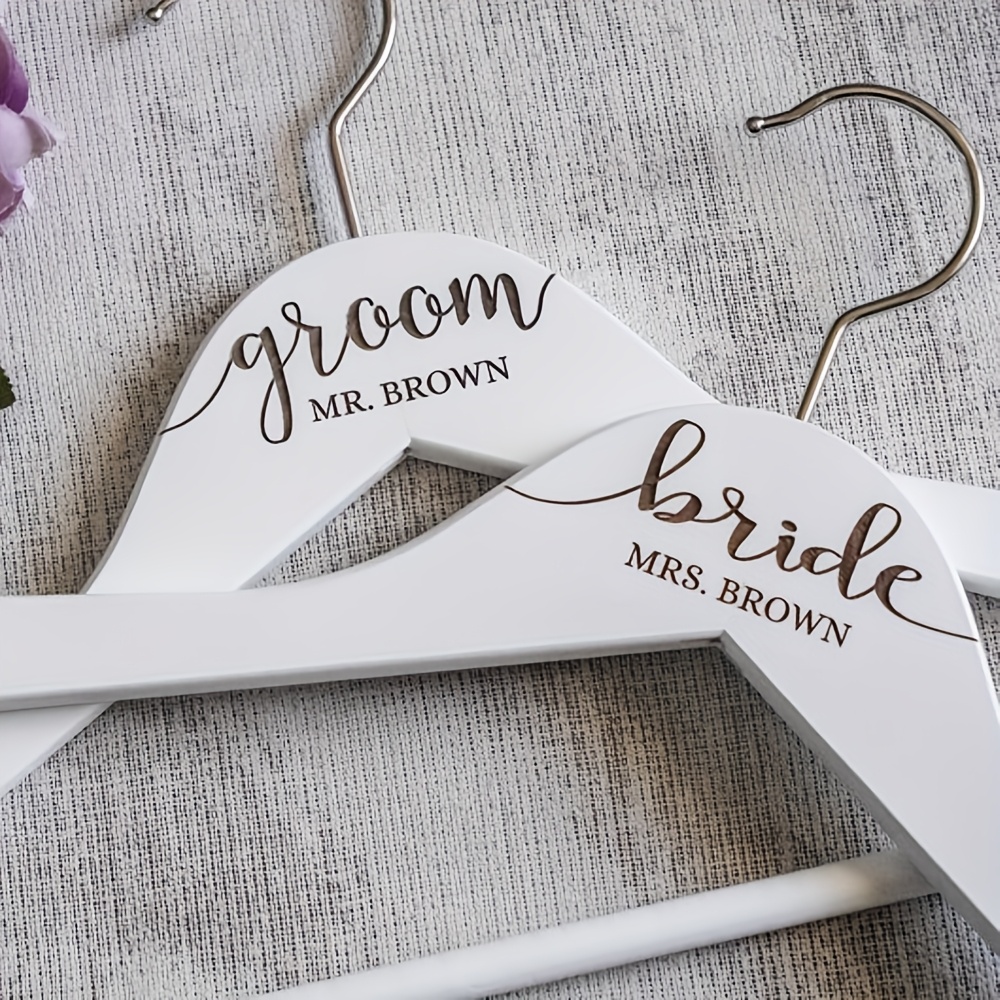 

Custom Engraved Wooden Hangers - Gift, Personalized Couple Hangers