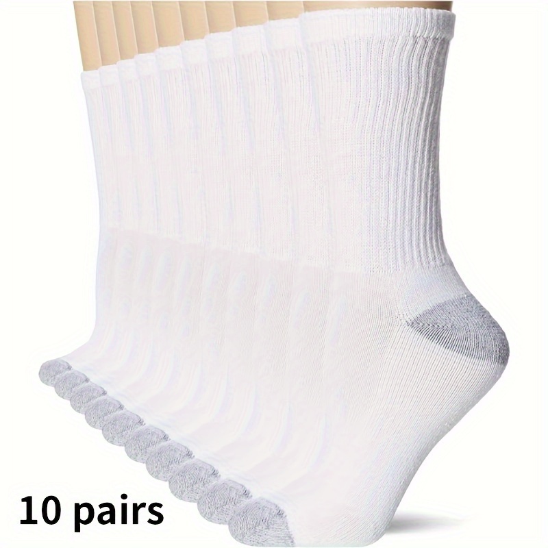 

10 Pairs Of Men's Color Blocked Mid Tube Sports Socks, Sweat Absorbing, Comfortable, Breathable Socks Suitable For Men's Basketball Training, Running, Outdoor Activities, Casual Socks