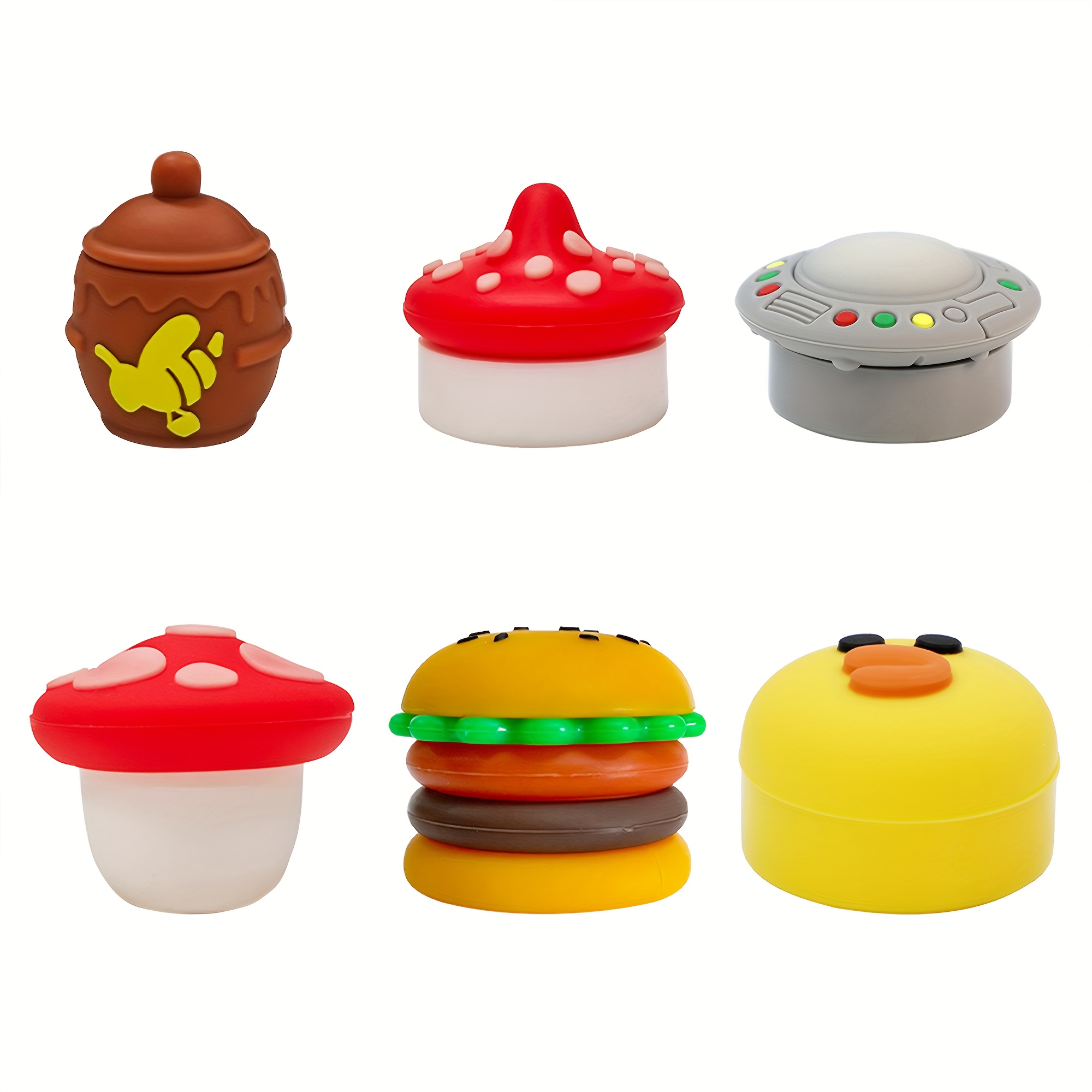 TEMU 6pcs Set Of Creative Different Portable Mini Silicone Containers, Reusable And Leak-proof, Suitable For Cosmetics, Cream, Etc. And Travel Use,