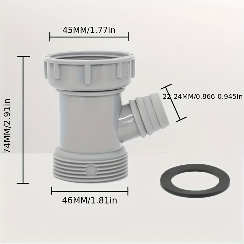 1pc Overflow Pipe Accessories, Overflow Three-way Sink Drain Pipe, Drain Waste Trap Pipe Extension Connector, Sink Drain Pipe Adapter