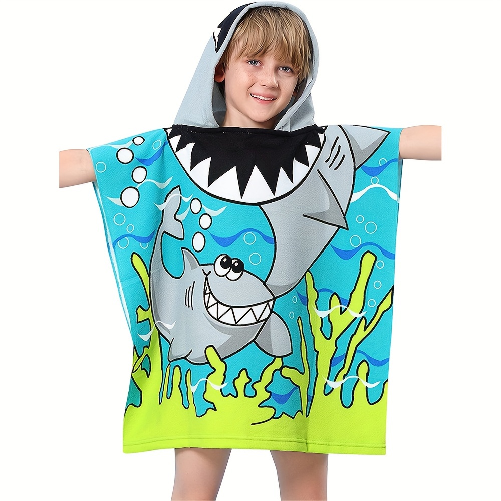 

Cozypanda Kids' Hooded Beach Towel - Ultra-absorbent, Cartoon Design For Boys & Girls, Perfect For Bath, Pool, Shower - Ages 3-12