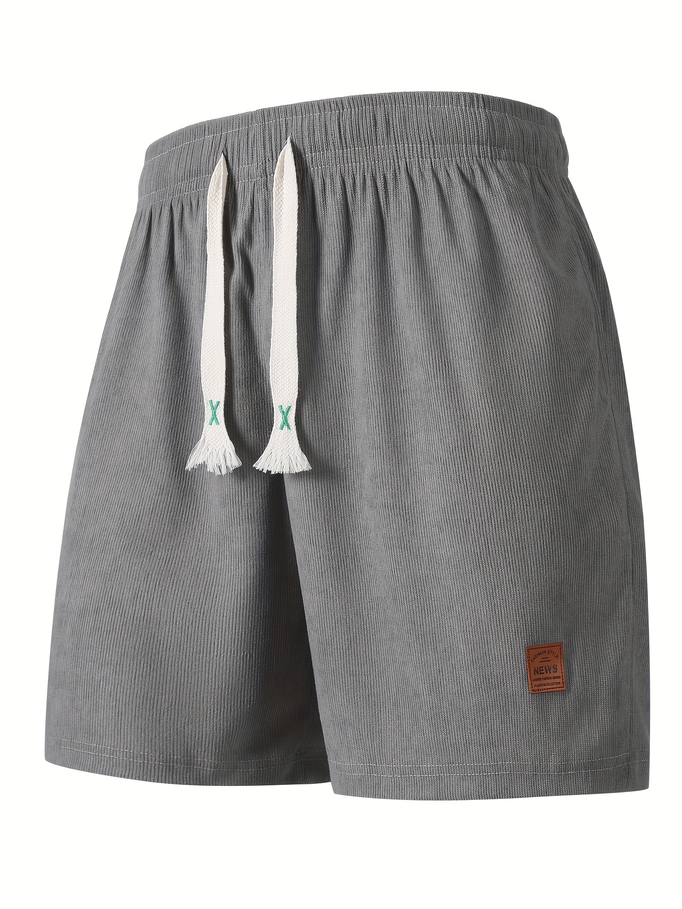 Men'S Premium Corduroy Shorts - Light Gray with Drawstring Waist, Side Pockets & Letter Design, Perfect for Travel, Beach, Hiking, Tennis, Basketball, and Soccer - Comfortable Summer Casual Wear