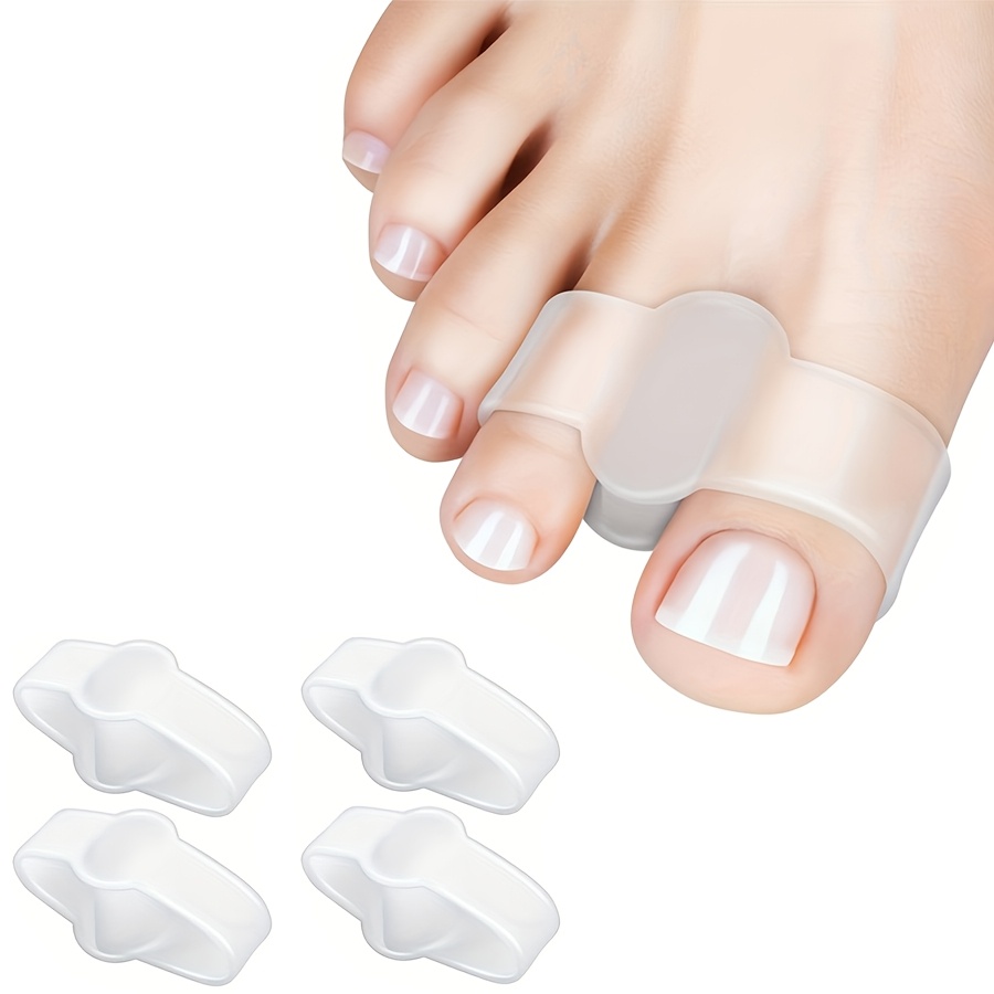 TEMU 4pcs Séparateur d'orteils, Séparateur d'orteils empilable en silicone pour pouce, Séparateur de pieds anti-usure pour pouce et orteils, pour une