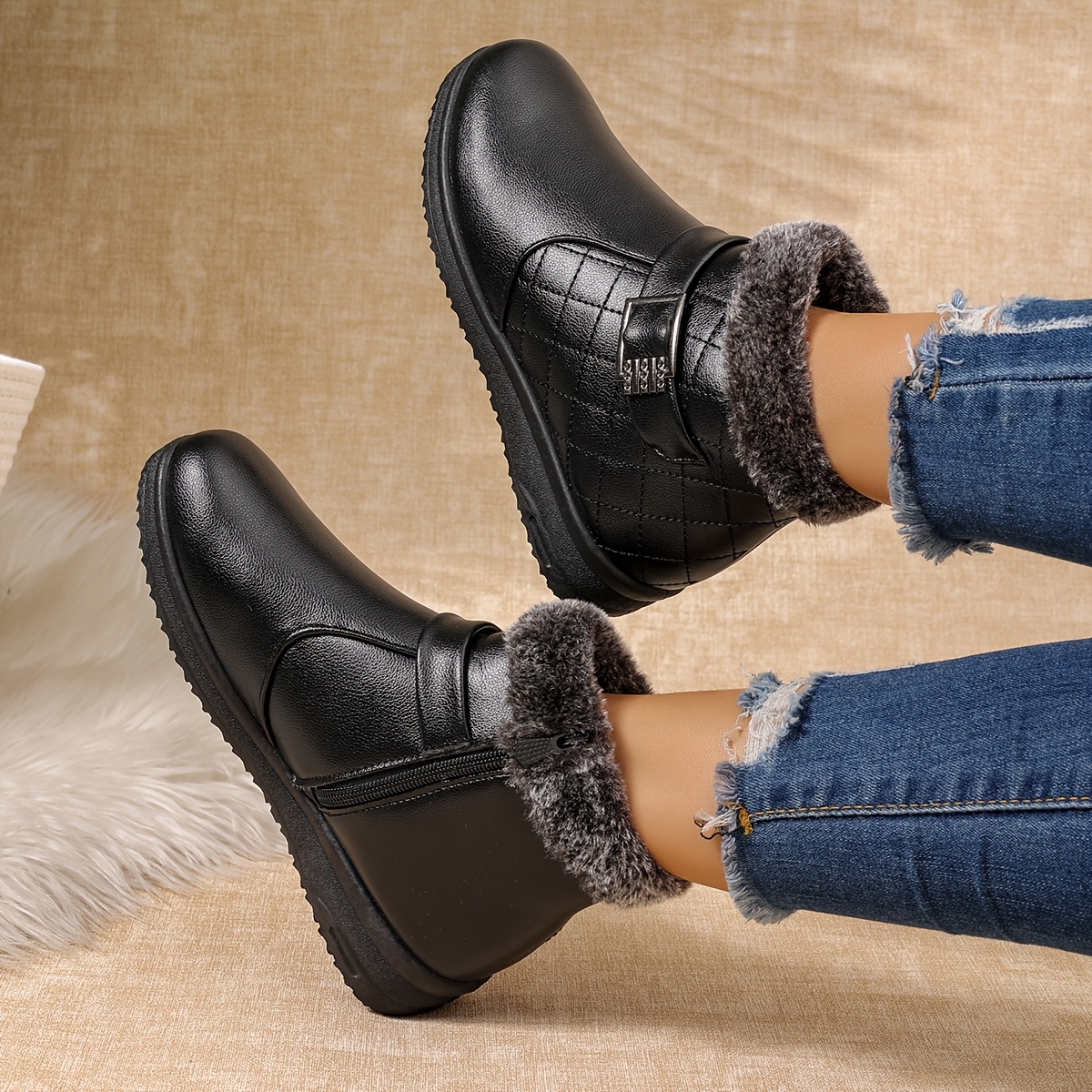 Ultra-Warm Winter Boots with Thick Sole for Outdoor Hiking
