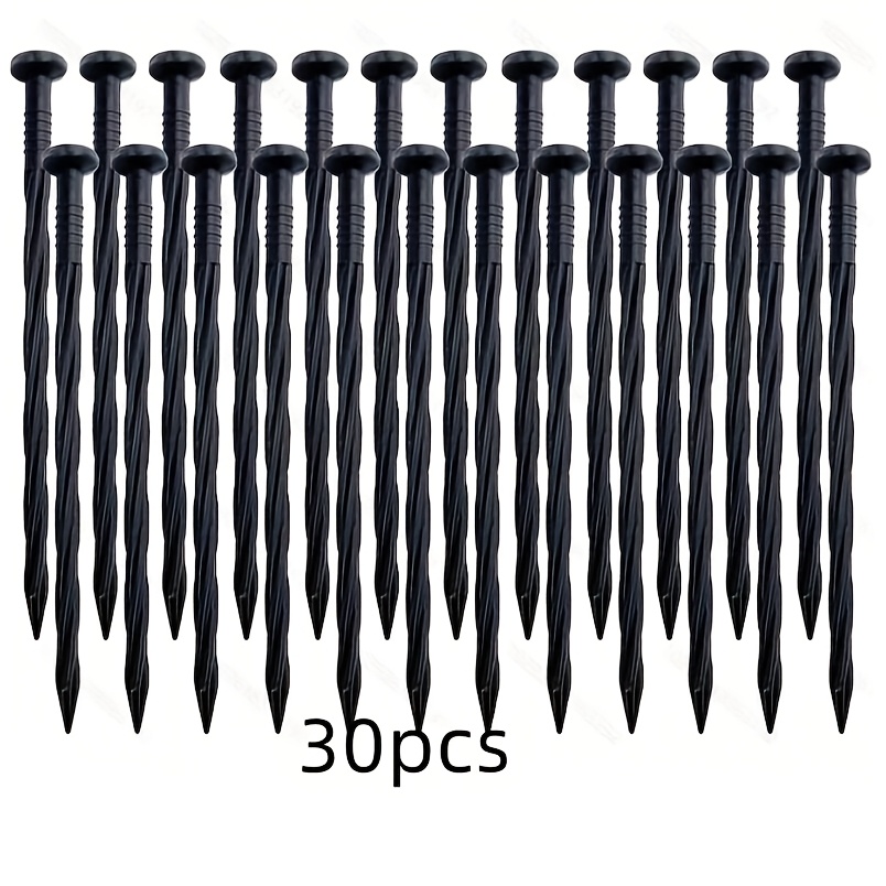 TEMU 30pcs Durable Plastic Landscape Edging Spikes - Sturdy Anchoring Pegs For Garden, Tents & Awnings, 7.87