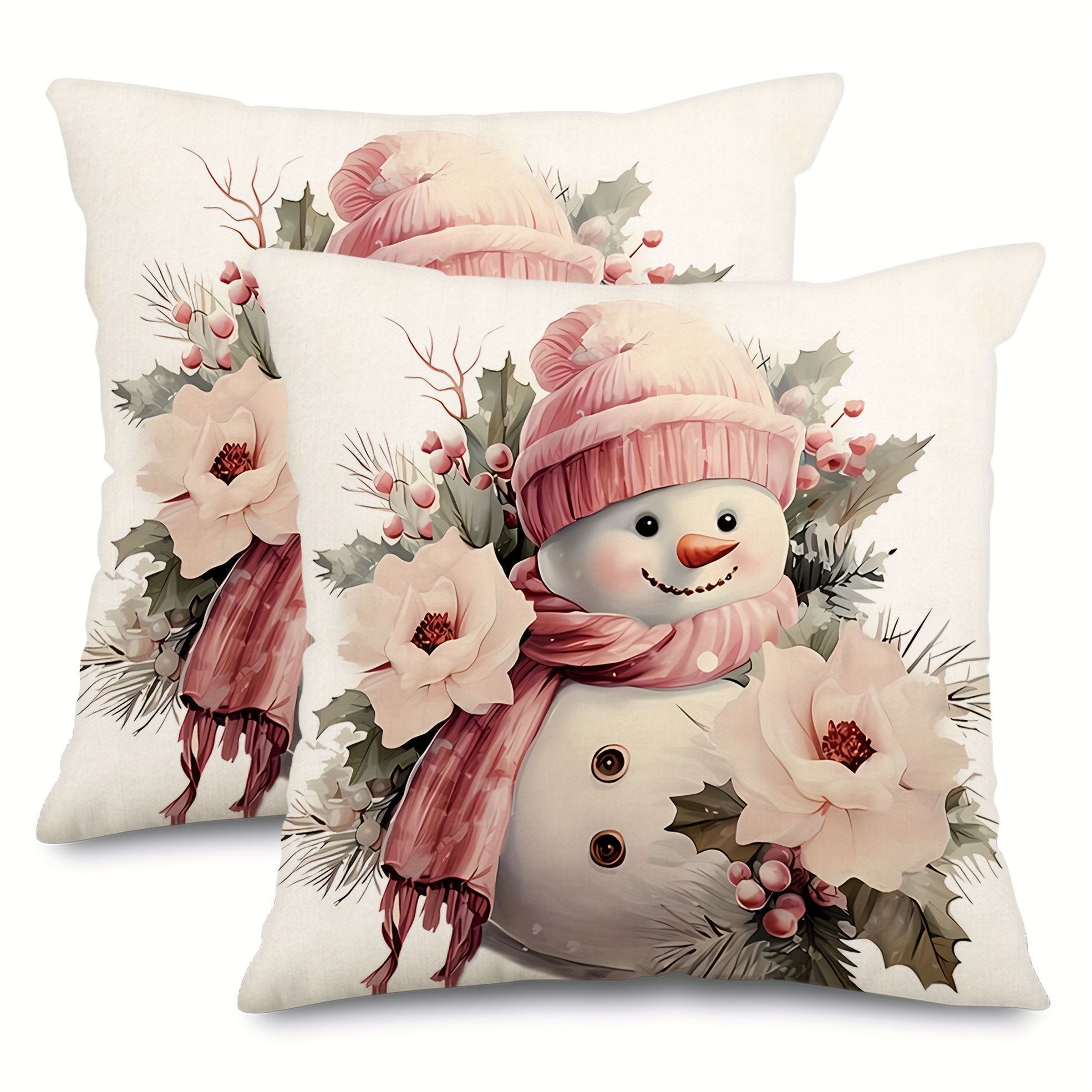 

Snowman & Christmas - 2pcs Set, , Zip - For Decor, 16x16/18x18/ Cushions ( )