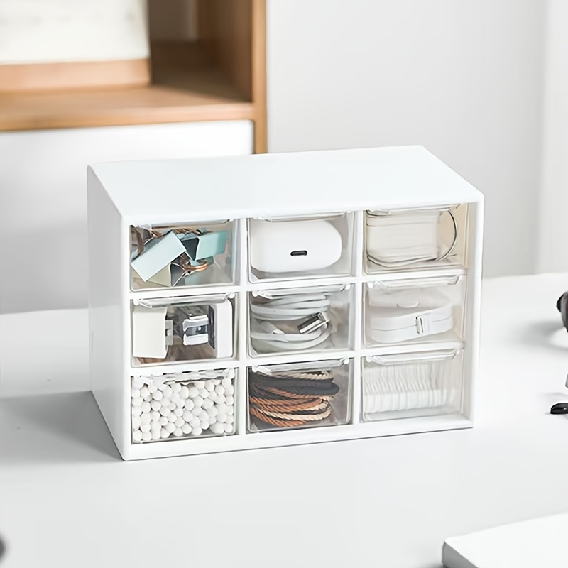 TEMU 3-tier 9-compartment Drawer Storage Box, Suitable As Stackable Containers For Office, Arts And Crafts, Lightweight And Portable, Suitable For