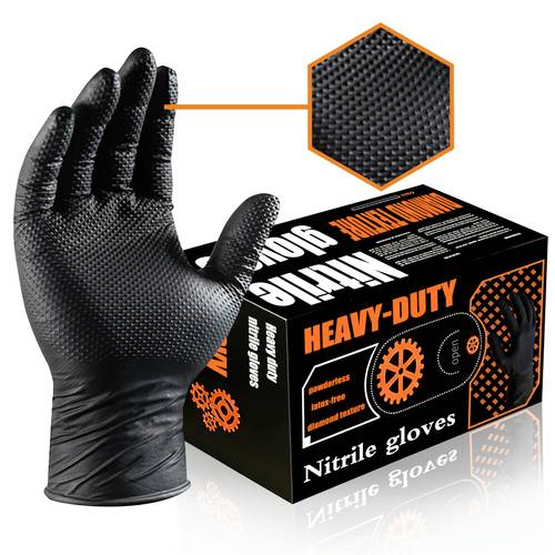 heavy-duty handschoenen met ruitpatroon, verdikte 8g nitrilhandschoenen met ruitpatroon, herbruikbaar, verkrijgbaar in de maten s/l/m/xl, poedervrij en latexvrij, geschikt voor autowassen, buiten, keuken en huishoudelijk schoonmaken, universeel voor alle seizoenen