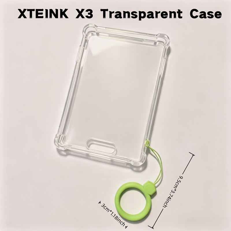 TEMU Suitable For Xteink X3 E-reader Transparent Soft Case With Carabiner, Xteink X3 Corner Air Cushion Anti-drop Soft Case