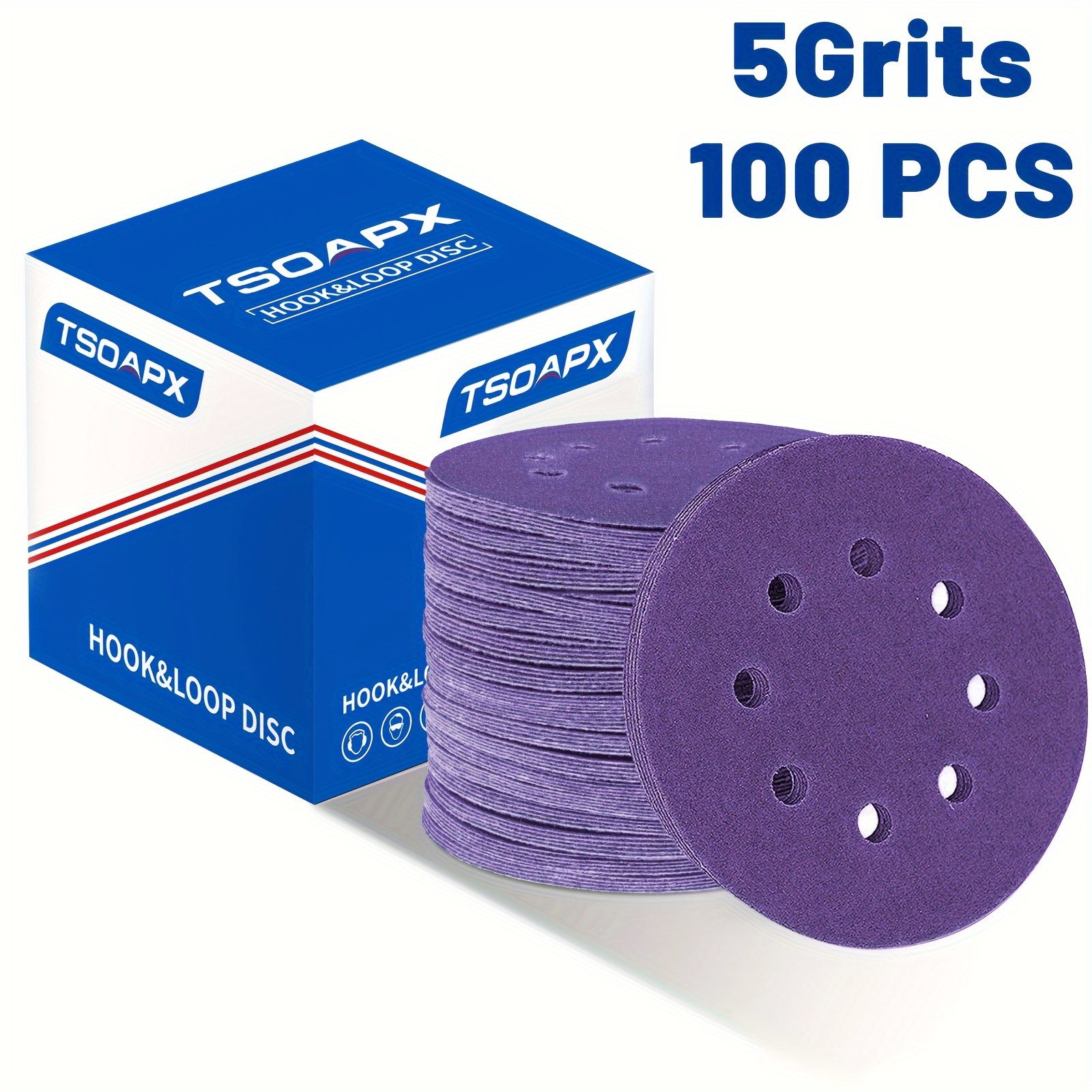 

Pcs 5" Purple 8 ( 20pcs 60/80/120/180/220 ) For Da , Coarse Cut Abrasive - Automotive Car , Woodworking Wood