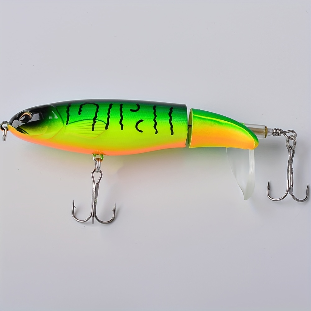 TEMU 1pc Topwater Fishing Lure, 15g 3.9in Artificial Hard Bait With Soft Rotating Tail, Popper Bait, Outdoor Fishing Accessories