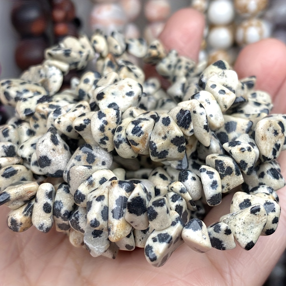 Natural Dalmatian Jasper Stone Beads for Jewelry Making