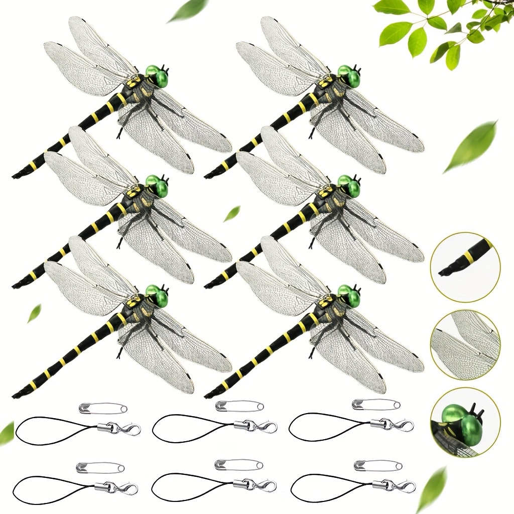 TEMU Dragonfly Model For Indoor Decoration, Flower Decoration, Hanging Ornament, Realistic Simulation Dragonfly, Insect Repellent Dragonfly, Insect