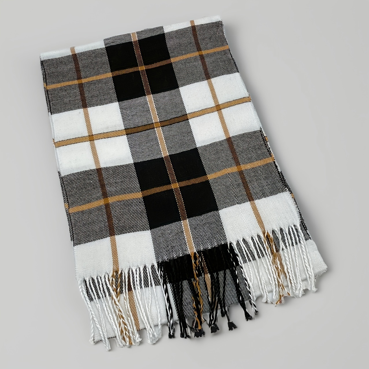 TEMU Cozy Multicolor Scarf For Men - Warm, Versatile Autumn & Winter Shawl, Perfect Gift Idea