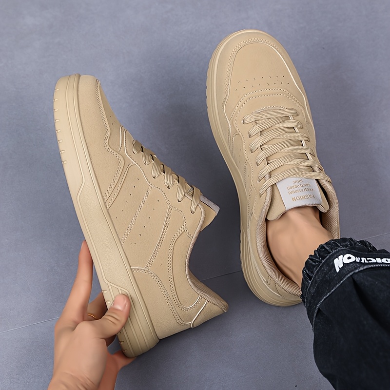 Men's Lightweight Durable Casual Sneakers - Low-Top Lace-Up Outdoor Shoes with PU Upper & MD Sole, All-Season Versatile Design for Hiking, Running, Daily Wear - Breathable Fabric Lining & Round Toe Comfort, Hiking Streetwear, Sporty Look, Secure Fit Closure