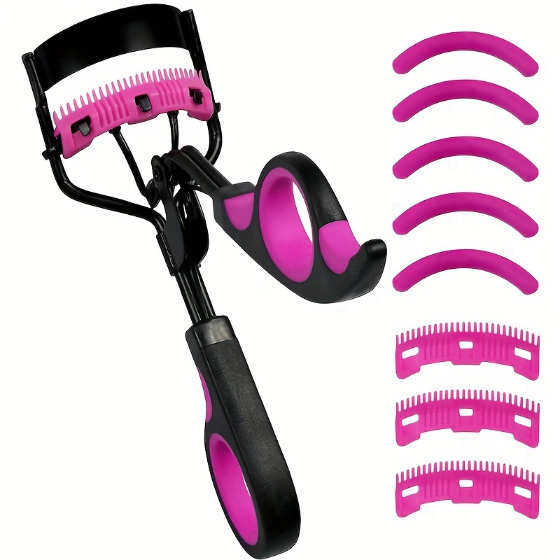 

Eyelash Curler With Comb Lash Curler With 5 Replacement Refills, 3 Combs, 10 Seconds Curl And Lifted Lashes Black And Purple