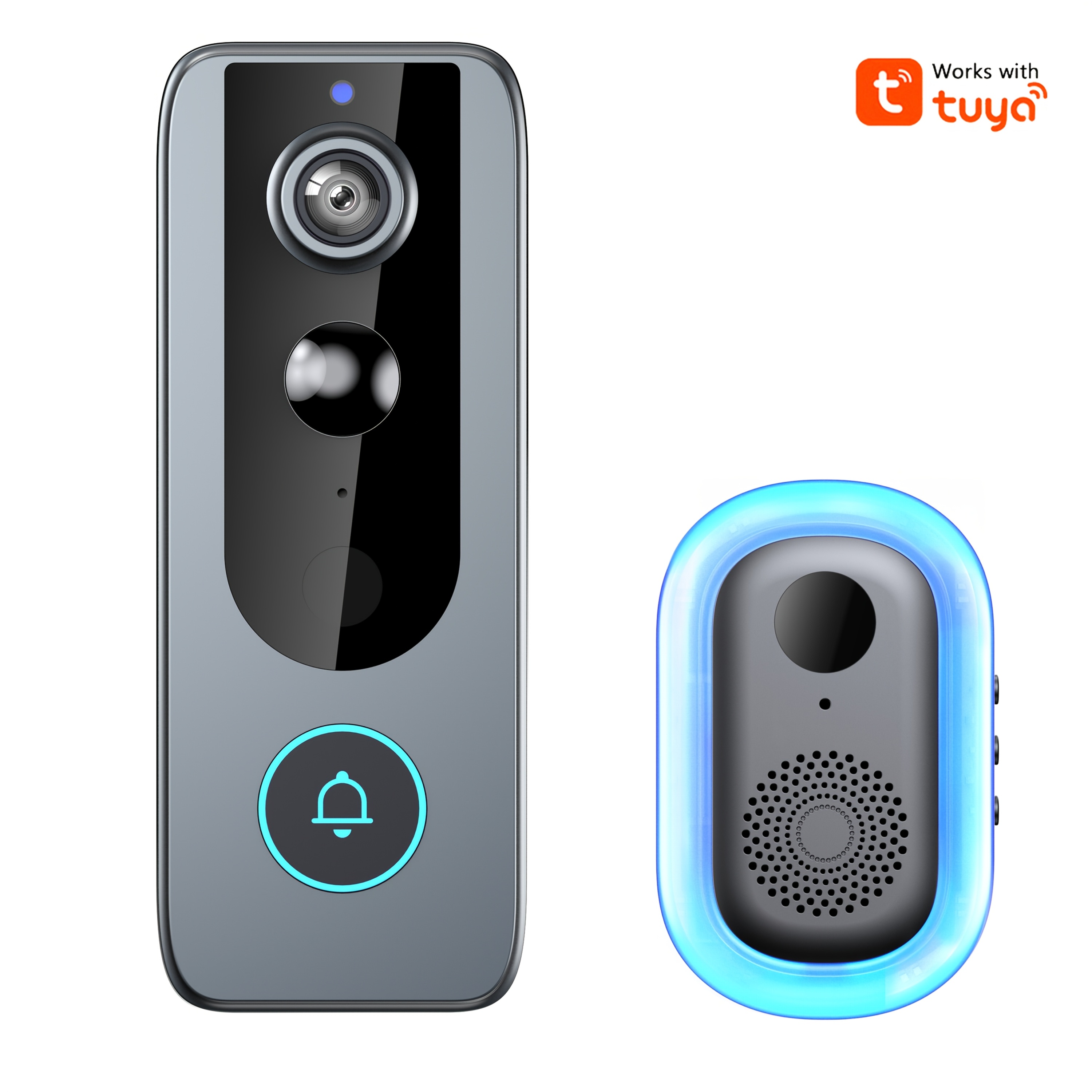 TEMU Sonnette vidéo, sonnette intelligente fil, batterie 4000 Mah, temps de 180 jours, AI et détection de mouvement, prise de vue vidéo HD 1080P,