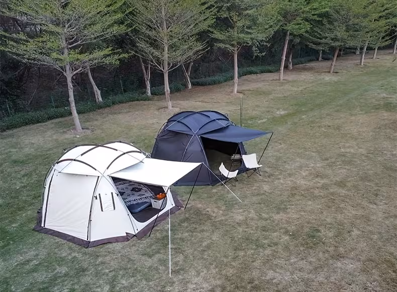 outdoor camping spherical tent dome black thickened sunshade large space with chimney Product details 12
