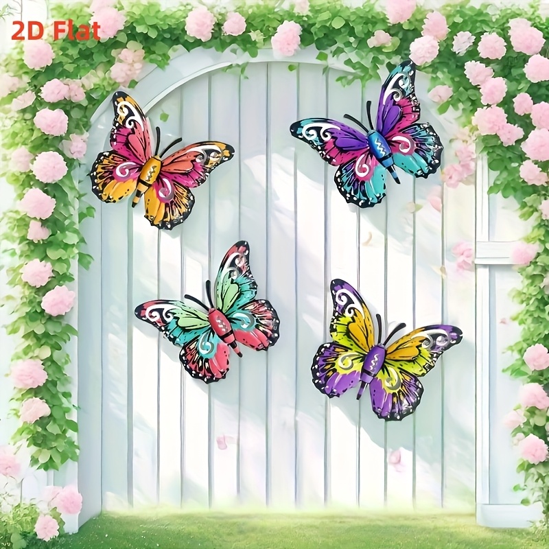 Decorazioni Parete Farfalle Metallo - 4 Pezzi, 21x19 Cm, Colorate | Per Giardino, Casa, Esterno - Foto 9