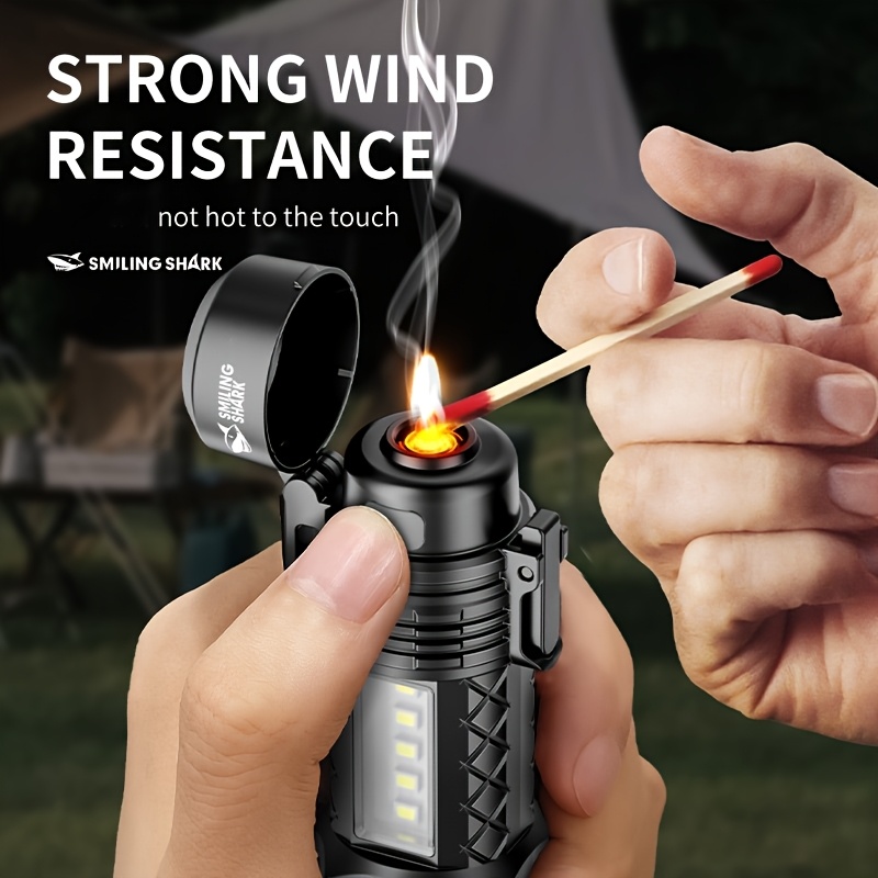1pc   2 in 1 flashlight rechargeable led work light   cob floodlight 26800 battery light 5   torch with igniter portable for outdoor camping emergency candle sd5414 Product details 3