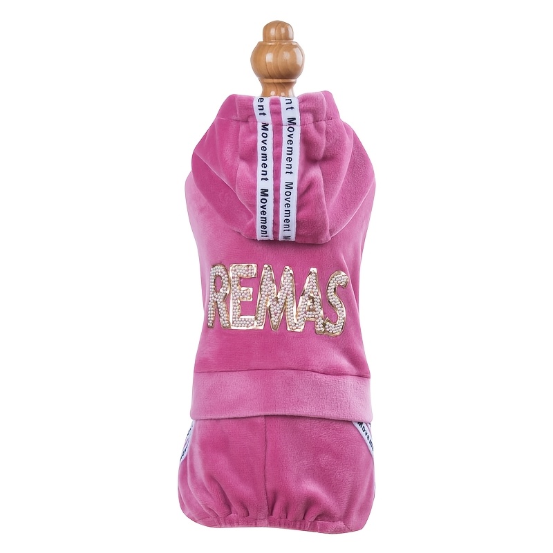 E-shop Hundehoodie, neuer Plüsch-Haustier-Jumpsuit, weicher Stoff mit Kapuze, geeignet für mittelgroße und kleine Hunde