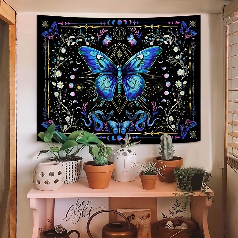 

1pc Butterfly Pattern Tapestry, Wall Hanging Polyester , Wall Art For Bedroom Aesthetic, Home Decor, With Free Installation Package