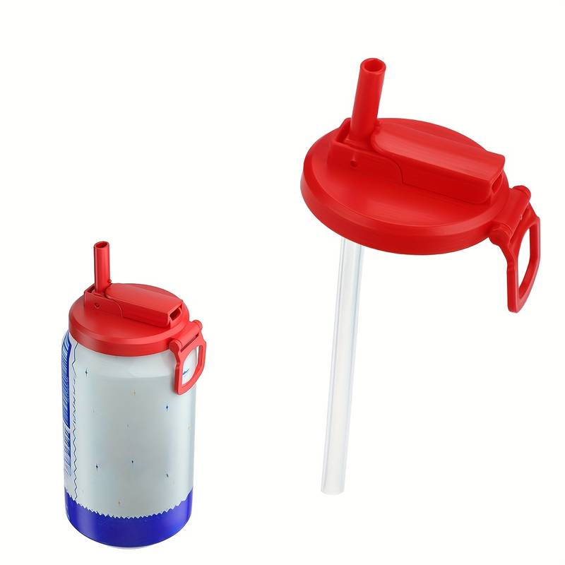 Silicone Soda Can Lid With Reusable Straw – Leak-Proof Cover For Juice/Beverage – UK Seller