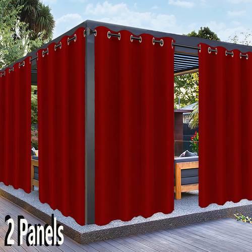 2 panels outdoor curtains for patio premium thick privacy grommet outside curtains for porch pergola cabana
