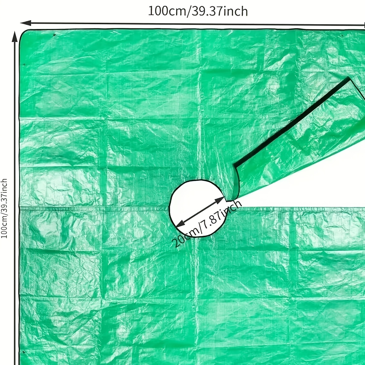 TEMU An Asphalt Landscape Cover, Used For Trimming Around Houses, Measuring 100.0 Cm X 100.0 Cm With 20.0 Cm Holes. It Includes A Waterproof Catcher