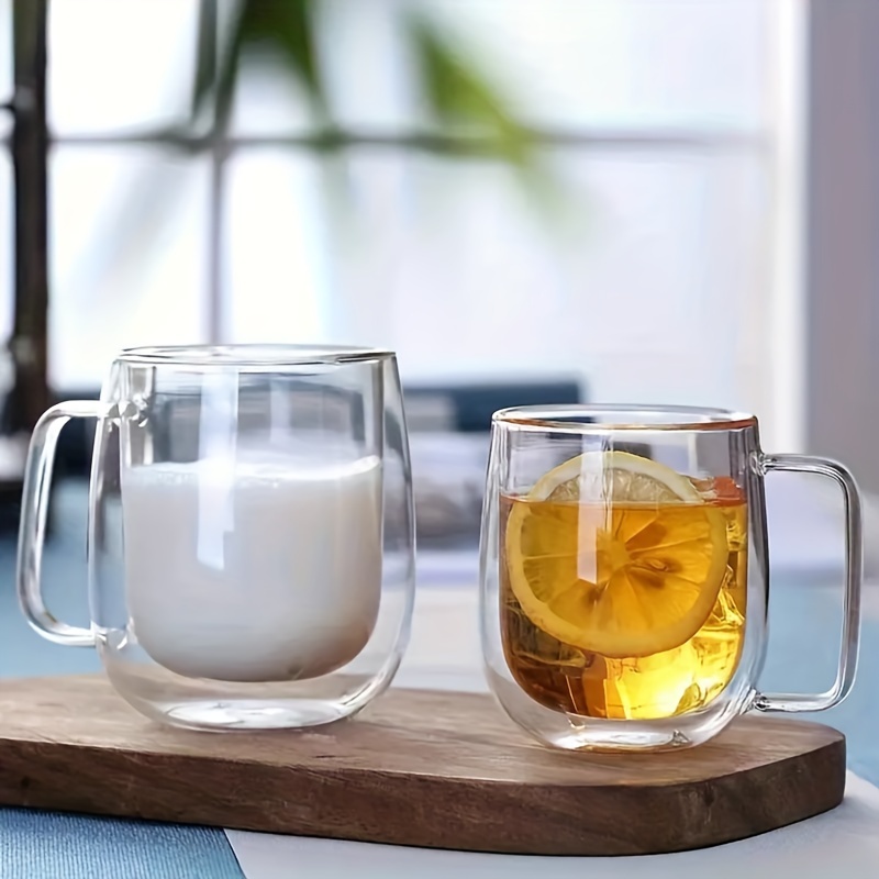 

1pc Double-walled High Borosilicate Glass Cup - Heat Resistant For Tea, Milk, & Coffee - Perfect Valentine's Gift For Home Or Restaurant