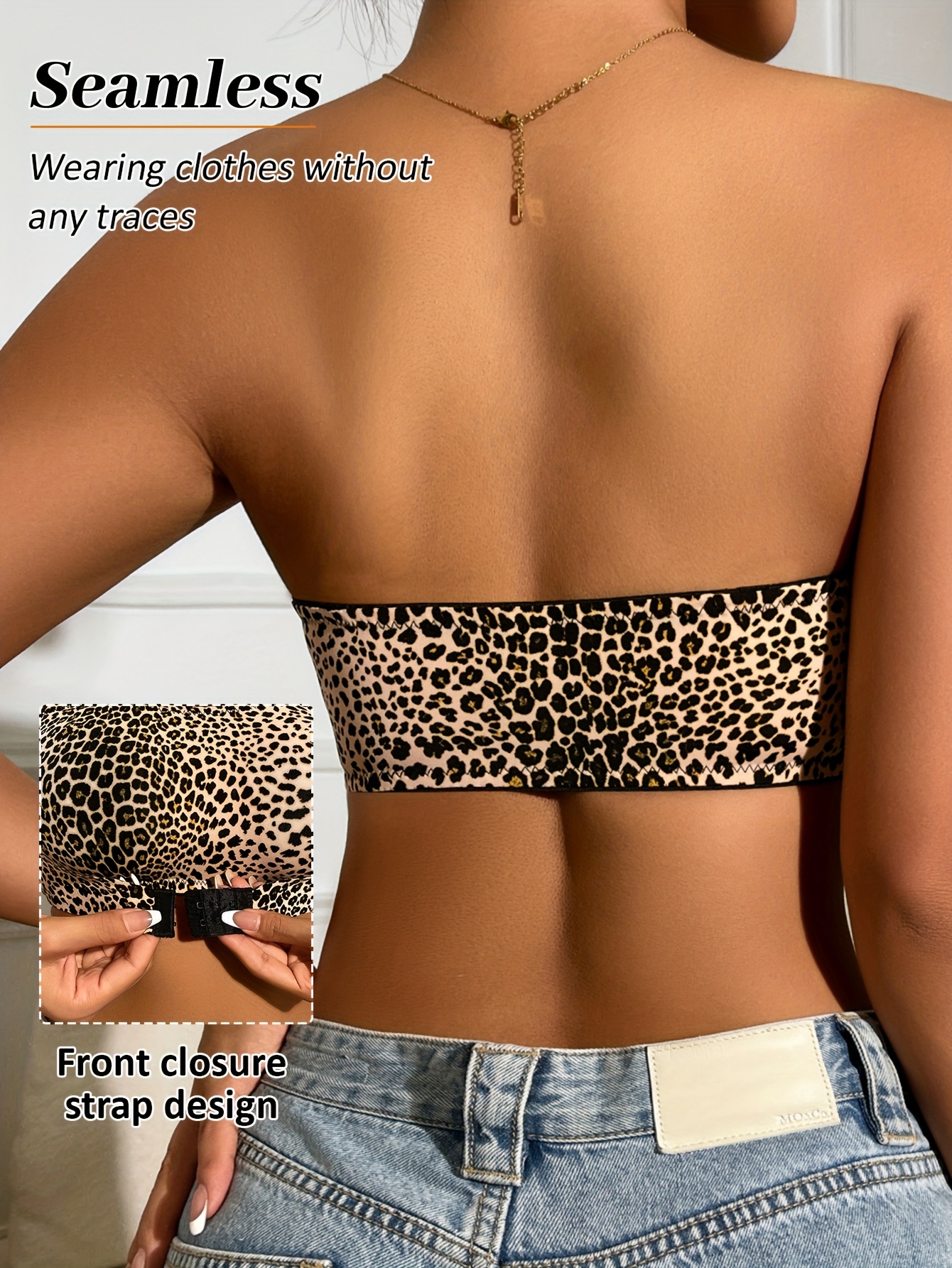 Seamless Strapless Bandeau Bra with Removable Pads, Wireless Support, Smooth Nylon Fabric