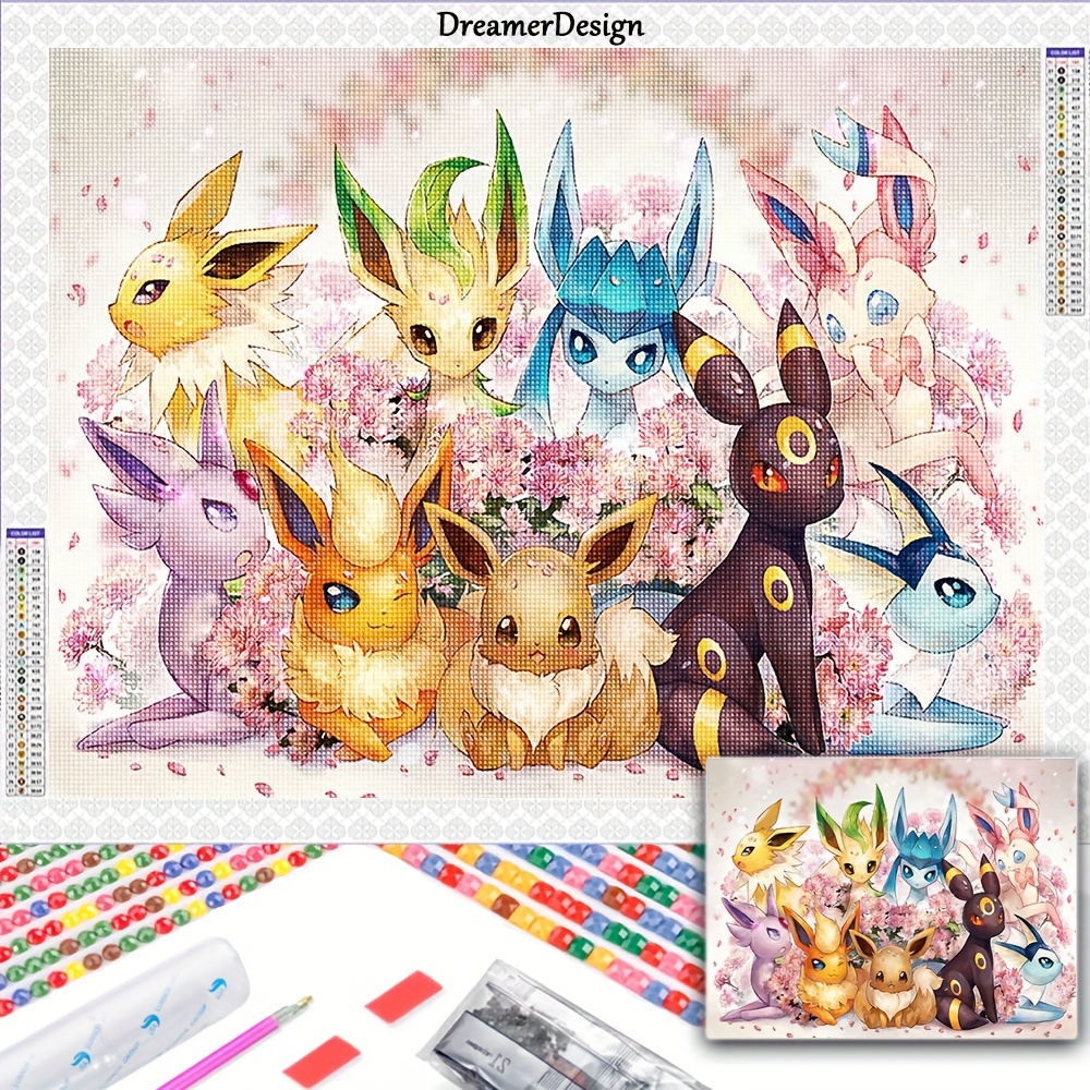 Diamond Painting Kit Eevee Family New Collection - Temu