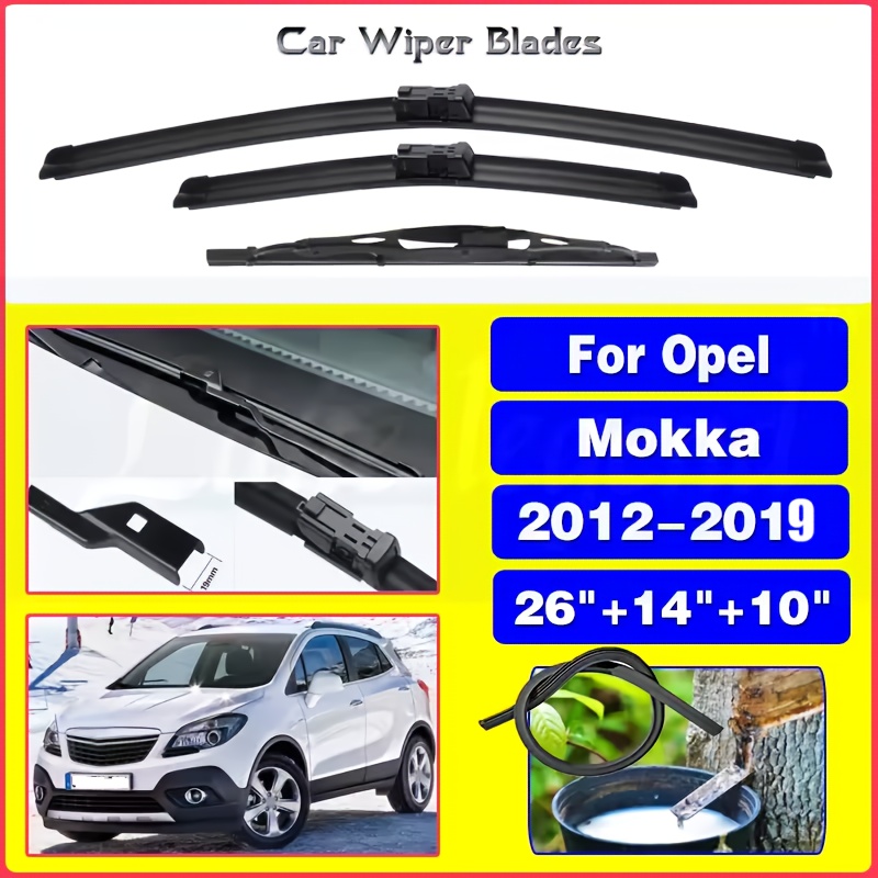 E-shop 3er Set Windschutzscheibenwischer für /Opel Mokka Modelle von 2012 bis 2019, geeignet für alle Jahreszeiten und für den Einsatz an beiden - und