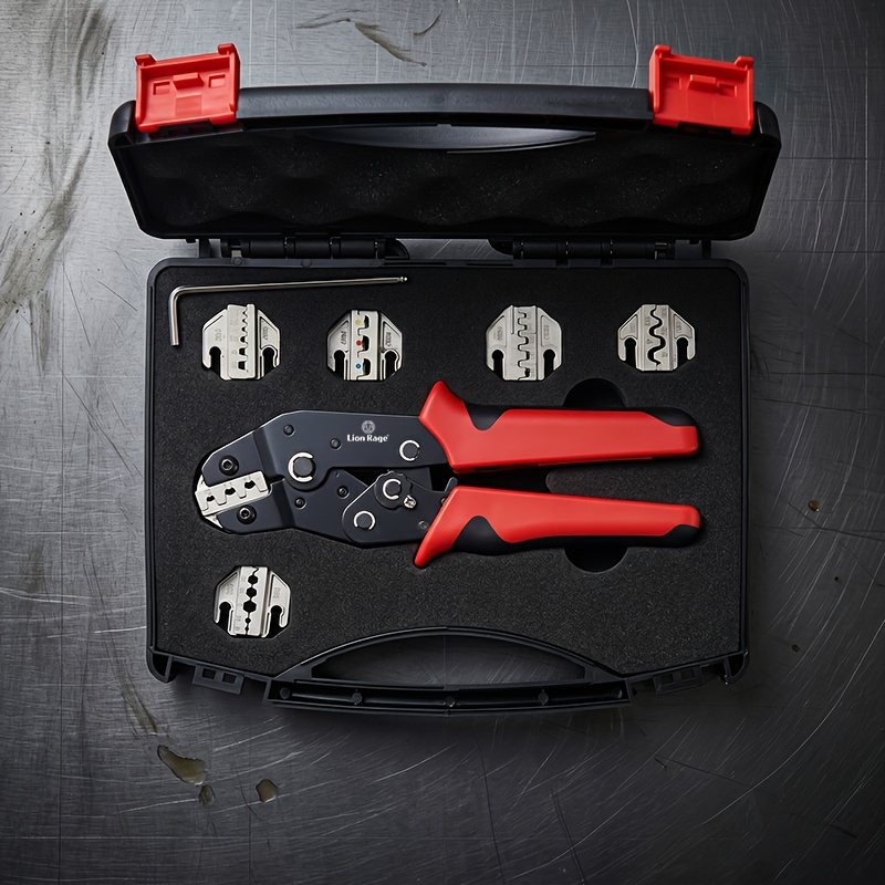 TEMU Upgraded Sn-68b Crimping Pliers, 5 Replacement Jaws, Electrician's Automotive Wiring Harness Terminal Crimping Tool Set, Storage Box, Tubular