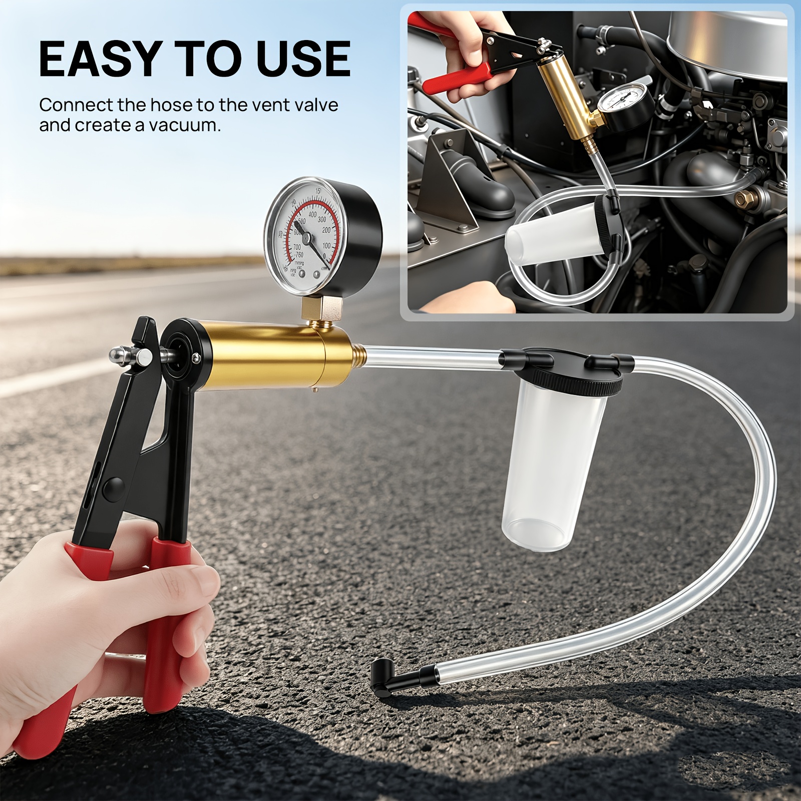 Brake Bleeding Kit with Hand Vacuum Pump Fluid Extractor