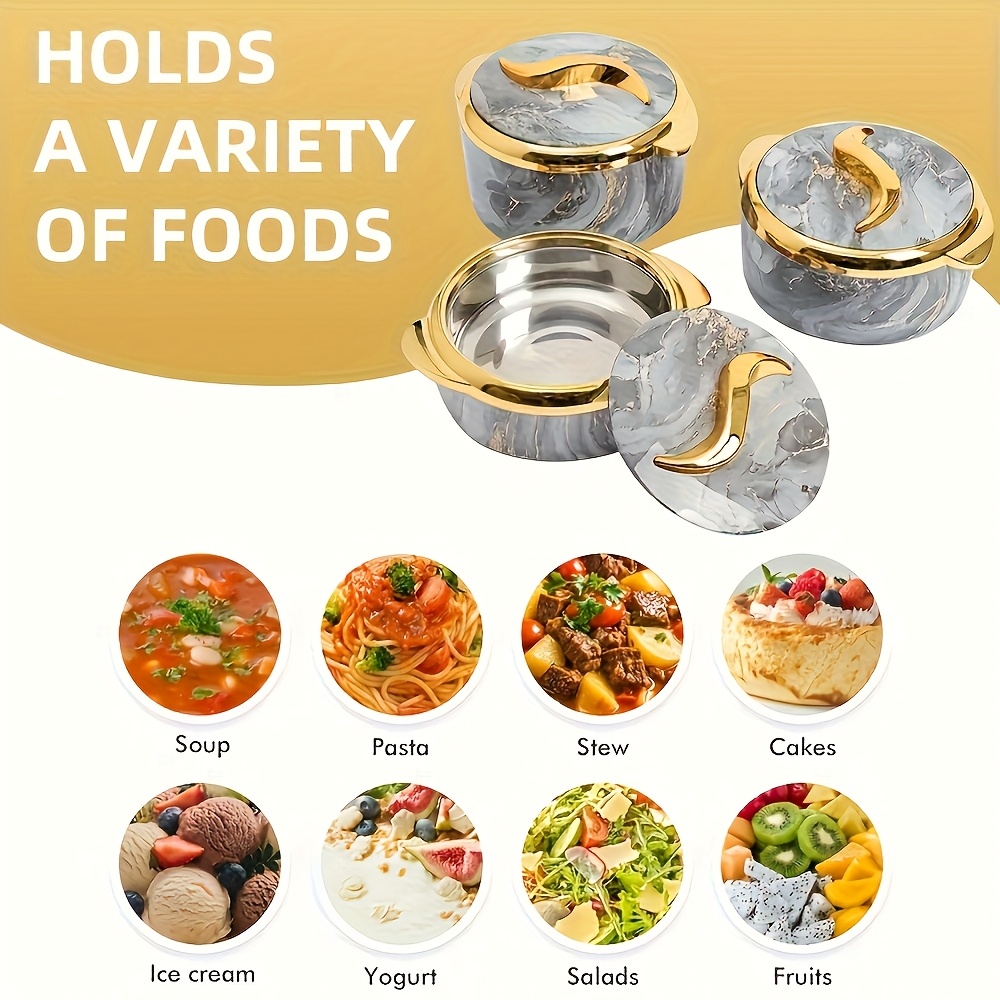 3pcs Golden Touch Food Warmer Casserole Dish Set