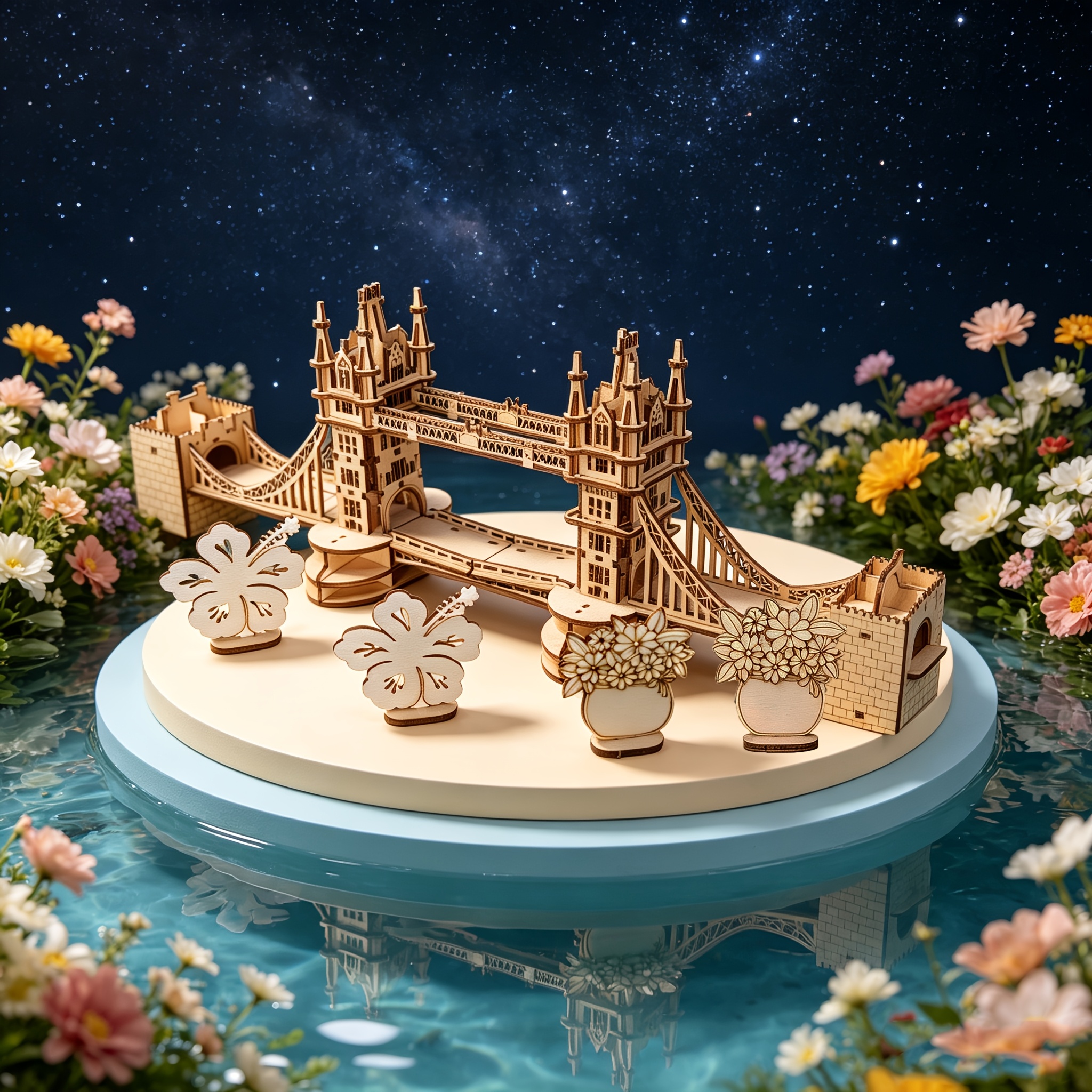3D Wooden Tower Bridge Puzzle Assembly Model Kit