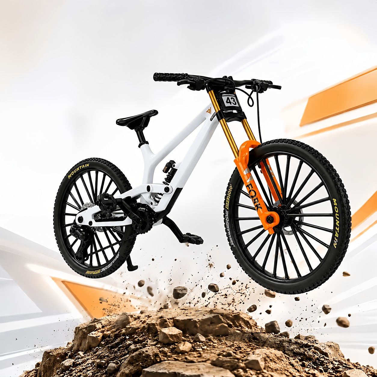 Image of 1:8 Alloy Mountain Bike Model With Shock Absorbers & Removable Numbers – Cycling Desktop Decoration & Gift For Bike Lovers