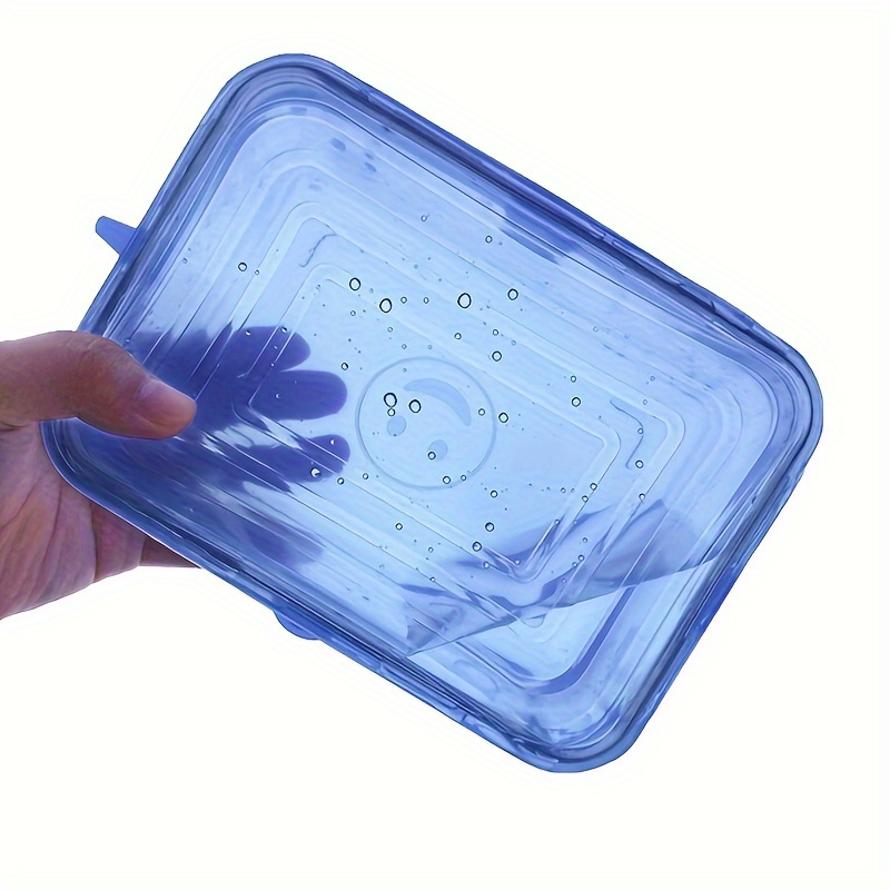 6pcs set reusable silicone food covers square stretchable dishwasher safe lids for bowls plates containers fruits vegetables fresh silicone food storage details 5