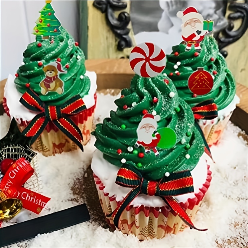 Decorazioni commestibili per torte e cupcake, per Natale 12 pezzi