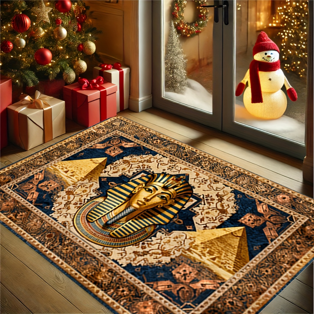 TEMU Tapis de porte 1 pièce, tapis décoratif Sphinx égyptien, convient pour salons, chambres et de bains, lavable en machine, antidérapant et