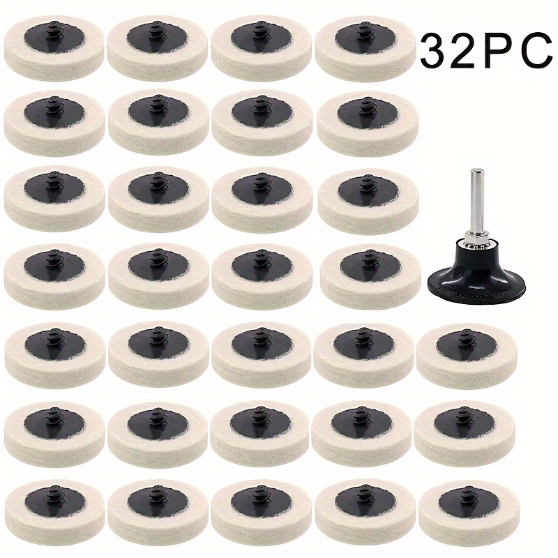 TEMU 11pcs/17pcs/32pcs/suit 2-inch Compressed Fabric Qc Disc Polishing Buffing Pads With 1/4" Shank - Ideal For Cleaning, Polishing & Sanding