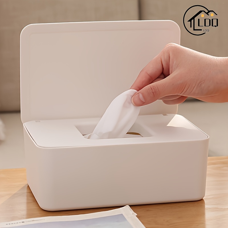 

Ldq Sleek White Sealed Wipes Case Holder - Tissues Fresh & Dustproof, Flushable Design For Office, Dorm, Kitchen, Bathroom & Vanity Organization