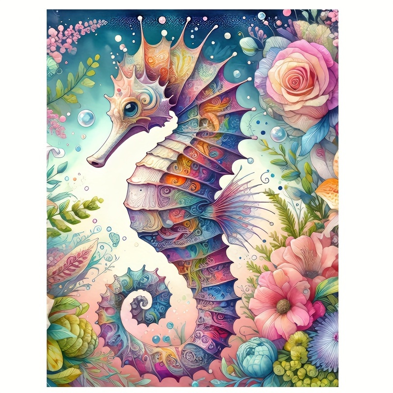 Diamond Art Paintings 3d Seahorse Cartoon Three dimensional Temu