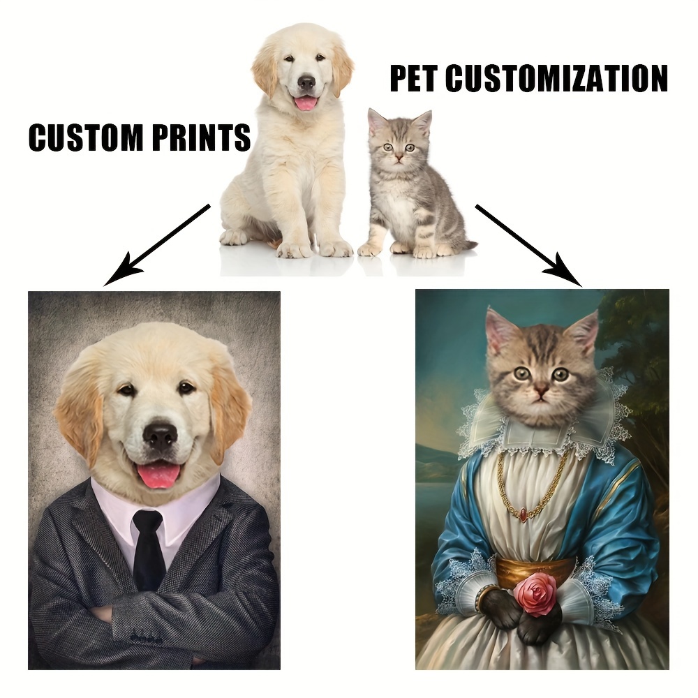 

Custom Pet Portrait Canvas Art - Personalized Animal Royalty Wall Decor, Unframed Spray Paint Poster For Living Room, Bedroom, Home Office - Choose Your Size