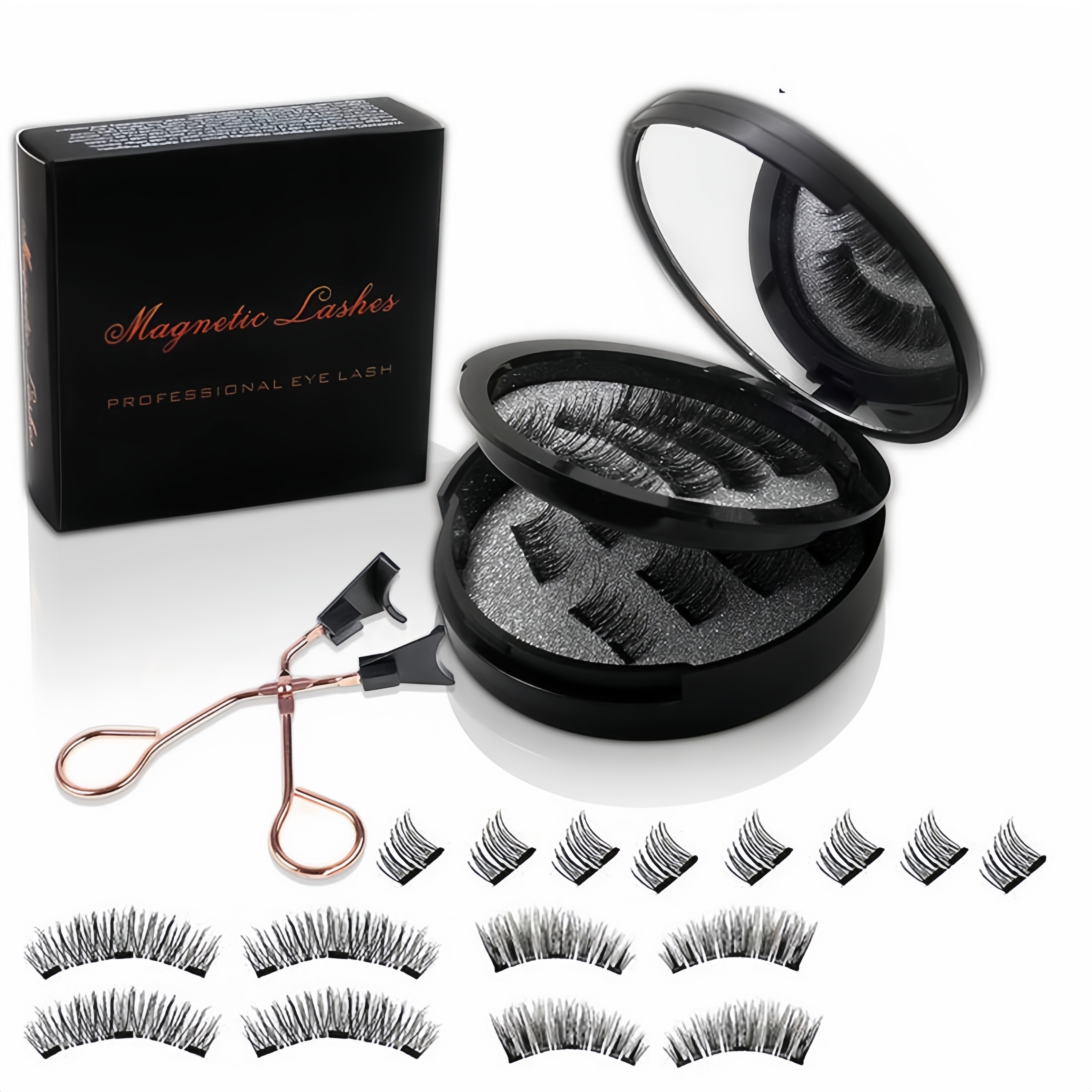 

Magnetic Eyelashes Without Eyeliner, Reusable Dual False Lashes Natural Look, No Glue Needed, 3d Reusable False Eyelashes With Applicator