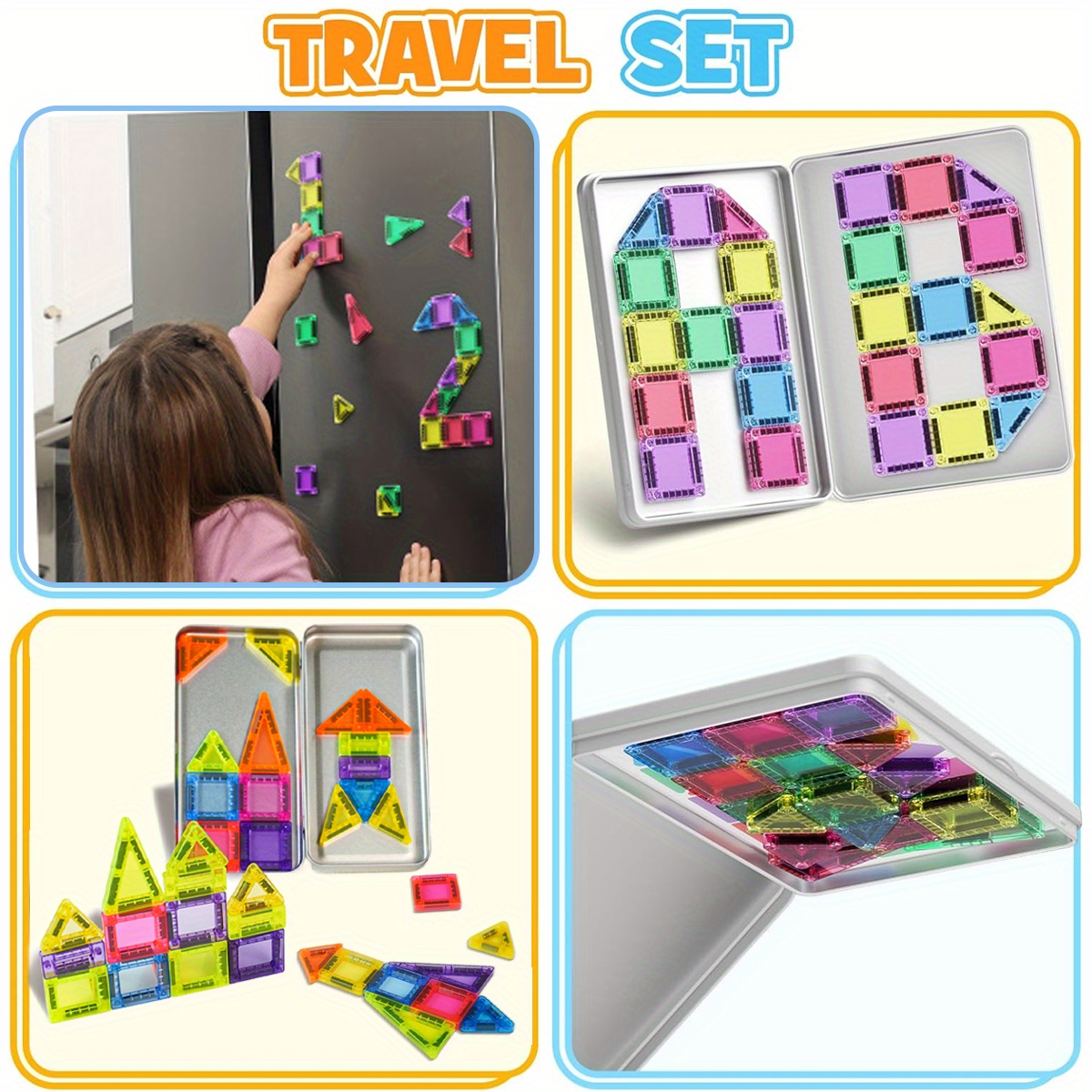 40pc Mini Magnetic Building Blocks Set - Bright Colors, Fun & Educational