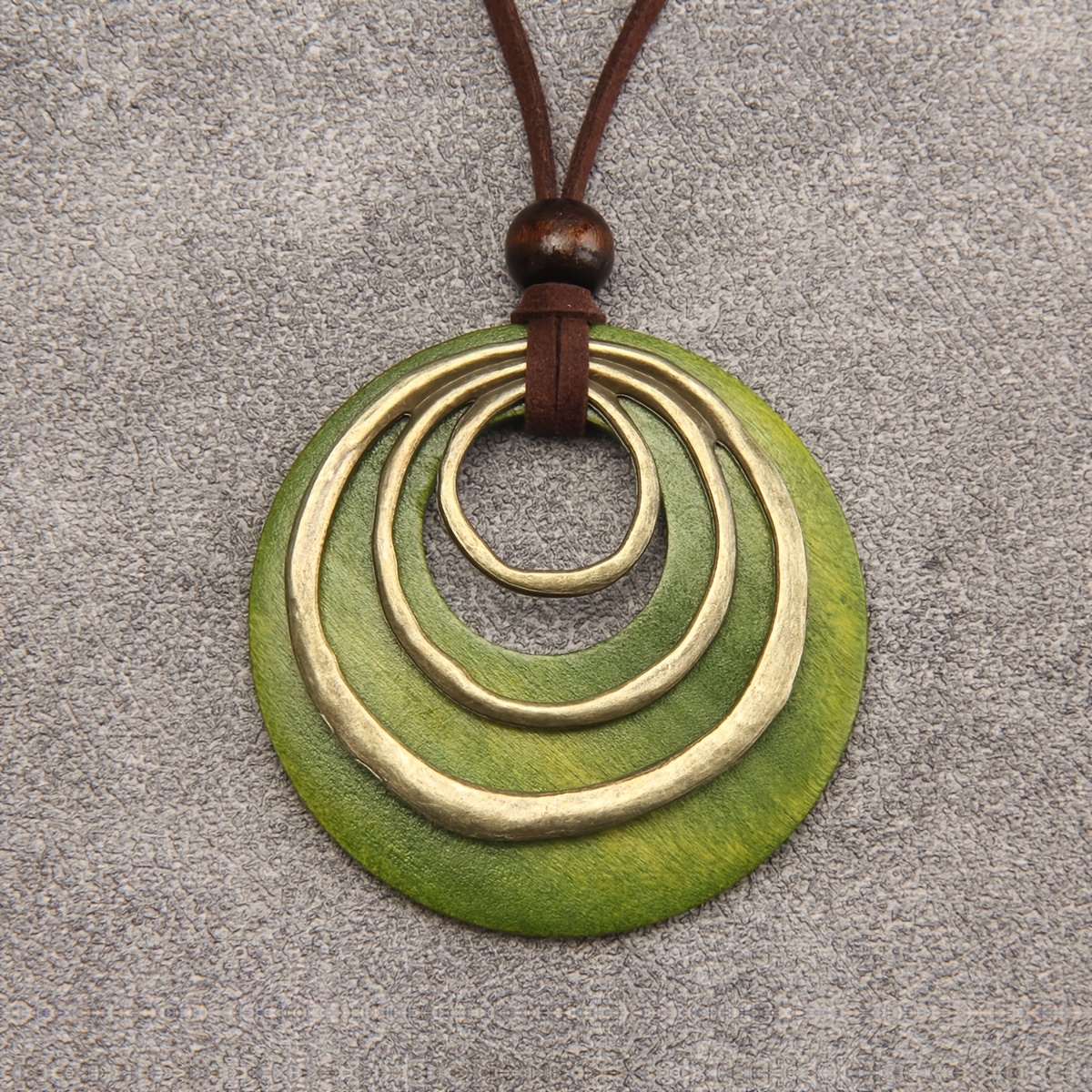 TEMU 1 Vintage Minimalistischer Geometrischer Bohemian Ethnic Anhänger Lange Kette, Eleganter Literarischer Waldstil Halskette, für den Dates, Ideal